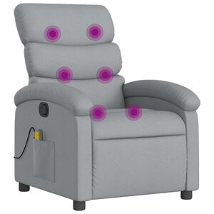 vidaXL Fotoliu de masaj rabatabil, gri deschis, textil