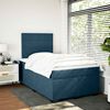 vidaXL Pat box spring cu saltea, albastru, 120x190 cm, catifea