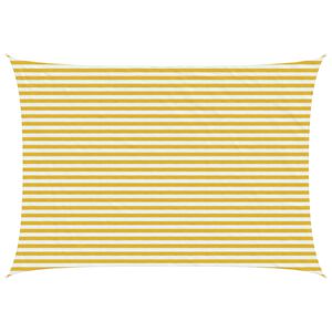 vidaXL P&acirc;nză de umbră Galben și alb 3,5 x 5 m HDPE