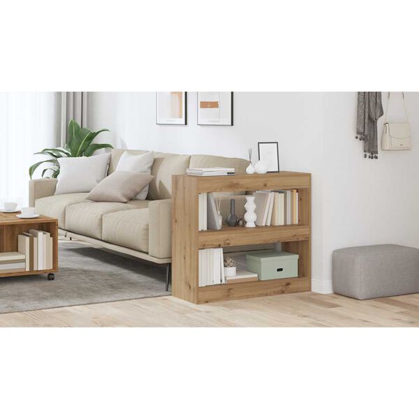 vidaXL Bibliotecă/Separator de cameră, Stejar artizanal, 80x30x72 cm