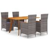 vidaXL Set mobilier pentru grădină, 5 piese, gri