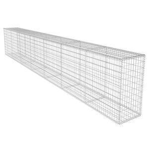 vidaXL Perete gabion cu capac, 600 x 50 x 100 cm, oțel galvanizat
