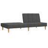 vidaXL Canapea extensibilă 2 locuri, cu taburet, gri &icirc;nchis, textil