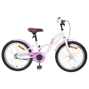 vidaXL Bicicletă pentru Copii 18 Inci pentru 5-7 ani Alb