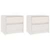 vidaXL Noptiere, 2 buc, alb, 40x30,5x35,5 cm, lemn masiv de pin