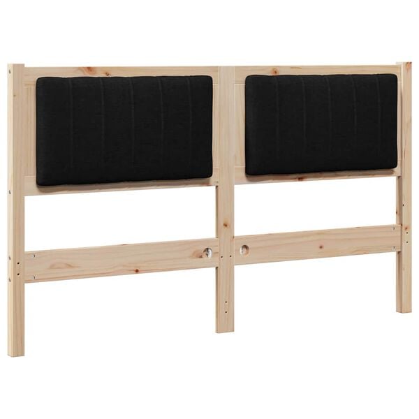 vidaXL Tăblie tapițată cu headboard Maro 140 cm Lemn de pin masiv
