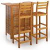 vidaXL Set mobilier de bar de grădină, 3 piese, lemn masiv de acacia