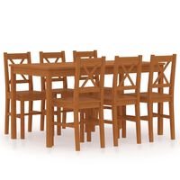 vidaXL Set mobilier de bucătărie, 7 piese, maro miere, lemn de pin