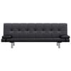 vidaXL Canapea extensibilă 2 perne, piele artificială, reglabilă negru