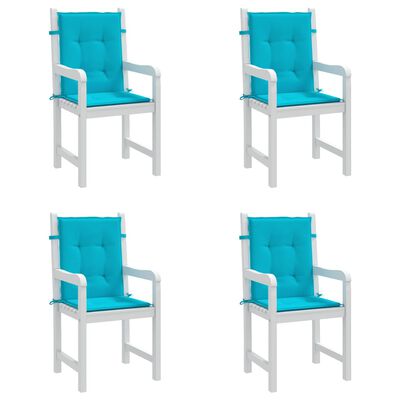 vidaXL Perne pentru scaune cu spătar mic, 4 buc., turcoaz, textil