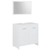 vidaXL Set mobilier de baie, 3 piese, alb, lemn prelucrat