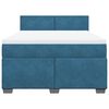 vidaXL Pat box spring cu saltea, albastru &icirc;nchis, 140x200 cm, catifea
