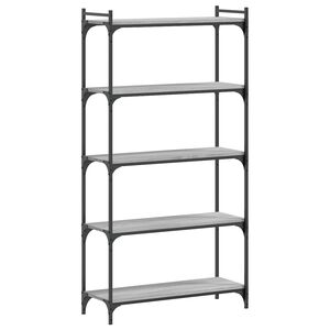vidaXL Bibliotecă cu 5 niveluri gri sonoma 80x30x154 cm lemn prelucrat