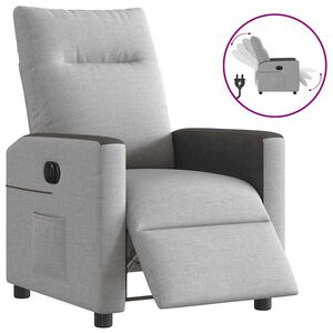 vidaXL Scaun reclinabil electric Cloud Grey Fabric