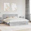 vidaXL Cadru de pat cu headboard Gri Sonoma 200 x 200 cm Lemn compozit