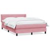 vidaXL Pat box spring cu saltea, roz, 140x210 cm, catifea