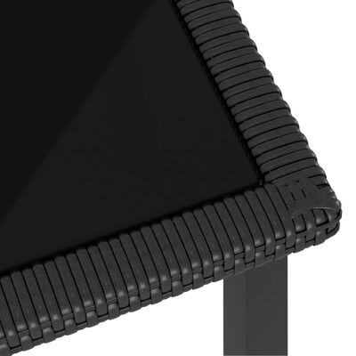 vidaXL Masă de grădină, negru, 70x70x73 cm, poliratan