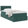 vidaXL Pat cu storage cu saltea Verde &icirc;nchis 90 x 190 cm Catifea
