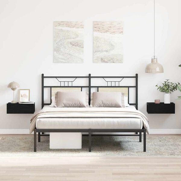 vidaXL Noptiere plutitoare 2 buc. stejar negru 40x32x15 cm lemn stratificat