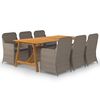 vidaXL Set mobilier de grădină, 7 piese, maro