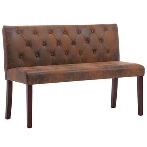 vidaXL Bancă, maro, 120 cm, velur ecologic