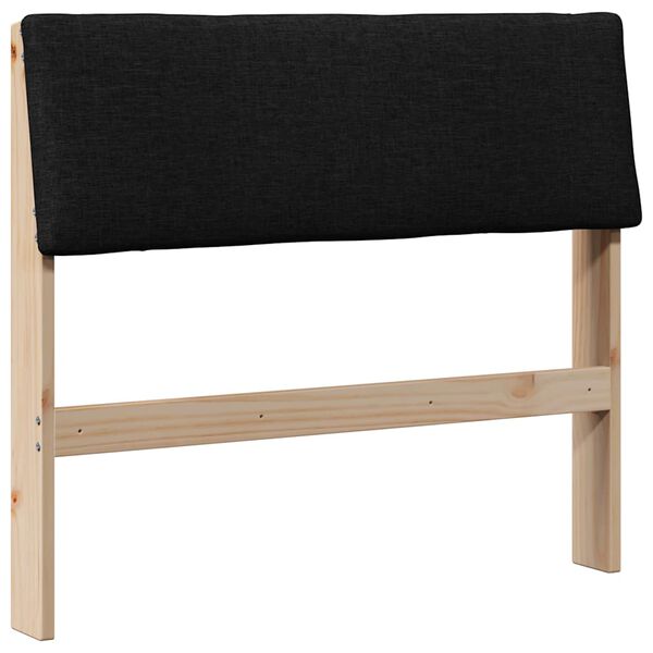vidaXL Tăblie tapițată Negru 90 cm Lemn de pin masiv
