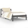vidaXL Cadru de pat, gri, 90x200 cm, lemn masiv de pin