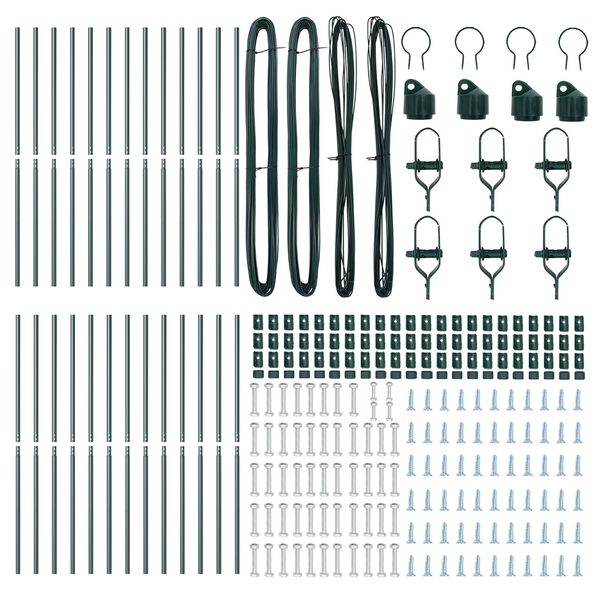 vidaXL Stâlp de gard. Altele 26 pcs Verde 3,2 x 3,2 x 200 cm Oțel