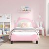 vidaXL Cadru de pat pentru copii cu spătar Roz 80 x 160 cm PU