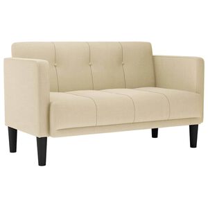 vidaXL Canapea loveseat, crem, 111 cm, textil