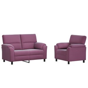 vidaXL Set de canapea 2 pcs Violet Catifea