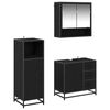 vidaXL Set de mobilier pentru baie 3 pcs Stejar Negru Lemn compozit