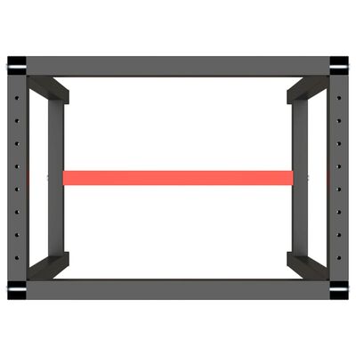 vidaXL Cadru banc de lucru, negru mat/roșu mat, 70x50x79 cm, metal