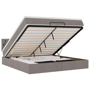 vidaXL Cadru de pat otoman cu saltea Taupe 160x200cm Material