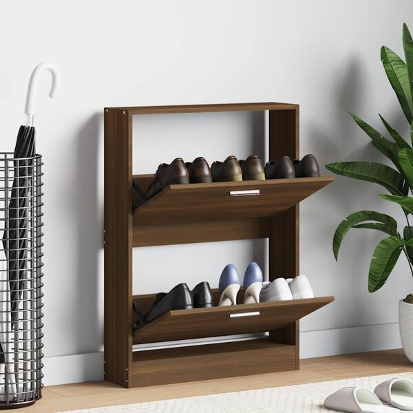 vidaXL Pantofar, stejar maro, 59x17x81 cm, lemn prelucrat