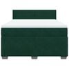 vidaXL Pat box spring cu saltea, verde &icirc;nchis, 160x200 cm, catifea