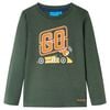 vidaXL Tricou copii m&acirc;neci lungi, verde &icirc;nchis, 92