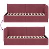 vidaXL Cadru de pat colțar cu headboard bordo 100 x 200 cm țesătură