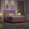 vidaXL Pat cu arc LED cu saltea cu headboard Roz 140 x 200 cm țesătură
