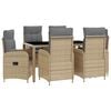 vidaXL Set dining pentru exterior 7 pcs Beige și gri deschis