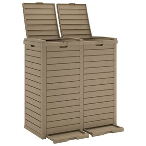 vidaXL Coș de gunoi de exterior maro deschis 78x41x86 cm polipropilenă