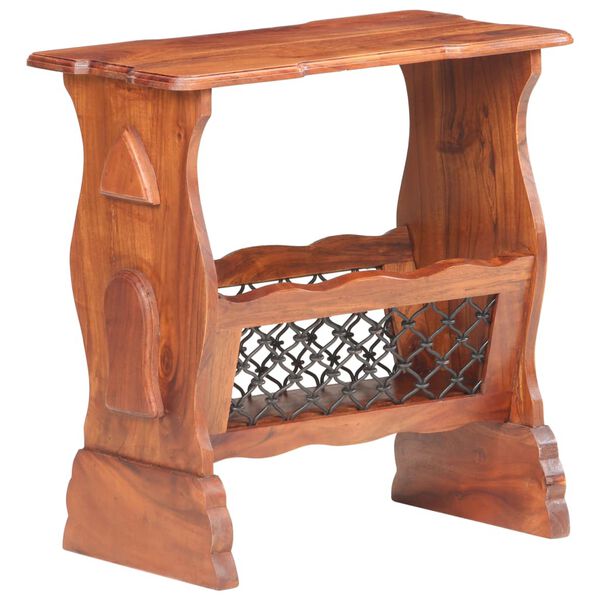 vidaXL Raft pentru reviste, 50x30x53 cm, lemn masiv de acacia