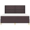 vidaXL Pat cu arcuri cu saltea cu headboard Maro 180 x 200 cm țesătură