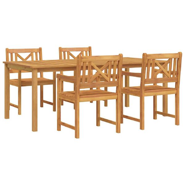 vidaXL Set de masă pentru grădină 5 pcs Maro lemn masiv de acacia