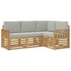 vidaXL Set de canapele de exterior 4 pcs Alb și gri deschis
