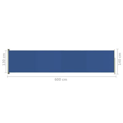 vidaXL Copertină laterală retractabilă de terasă, albastru, 140x600 cm