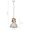 vidaXL Lampă suspendată industrială, 25 W, argintiu, rotund, 30 cm E27