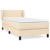 vidaXL Pat box spring cu saltea, crem, 90x190 cm, textil
