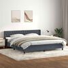 vidaXL Pat box spring cu saltea, gri &icirc;nchis, 180x220 cm, catifea