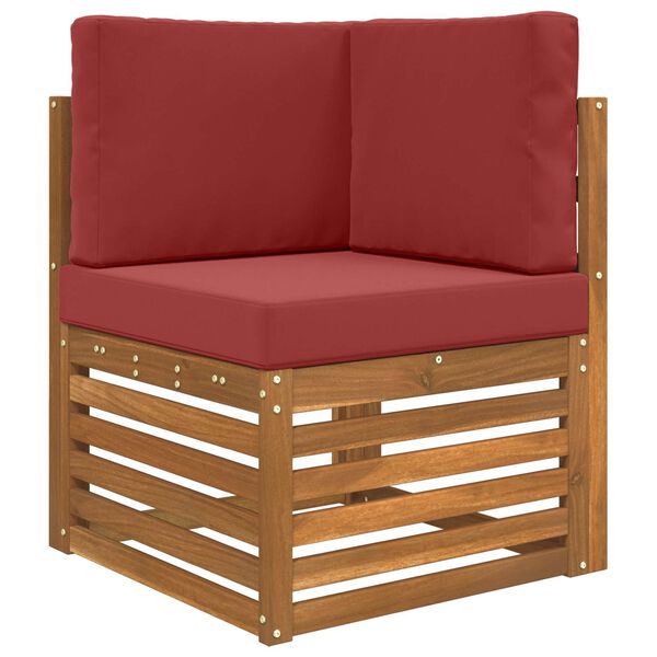 vidaXL Perna pentru canapea de exterior 3 pcs bordo Poliester